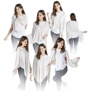INK+IVY  5-in-1 Cozy Wrap Poncho J186 Cream color one size